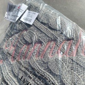 RESTORATION HARDWARE BABY AND CHILD CABLE KNIT & LUXE FAUX FUR STROLLER BLANKET